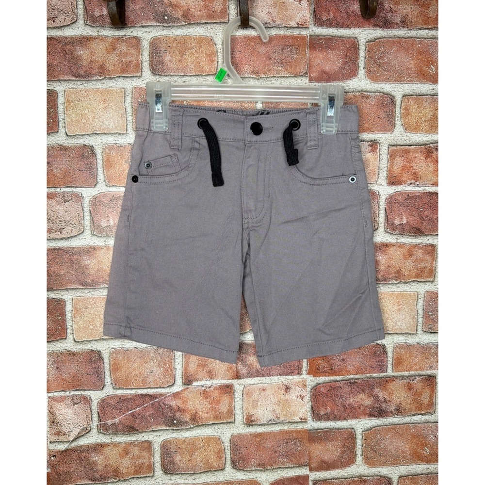 Street Rules Boys Gray Chino Shorts Size 5 Cotton Blend Stretch Casual Pockets